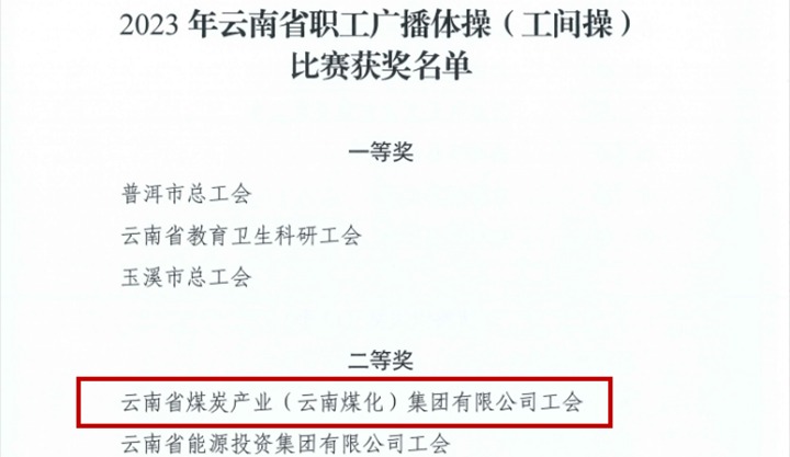 【喜讯】意昂体育 | 智能运动新世代的引领者（煤化）集团在2023年云南省职工文体活动中勇创佳绩